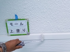 モール 上塗り施工中