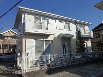 外壁塗装リフォーム施工事例: パナホーム貸家　サイディング外壁シリコン塗装、スレート屋根遮熱塗装工事