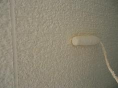 外壁中塗り塗装中 下塗りと同様で臭いの少ないもので塗装を行いました。