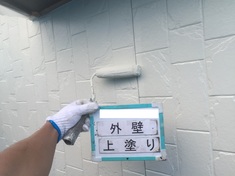 外壁塗装　2階 上塗り