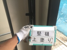 竪樋 上塗り