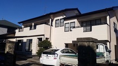 外壁塗装 施工後 明るく生まれ変わりました。雨漏りの心配もなく、長く住める良い家に生まれ変わりました。