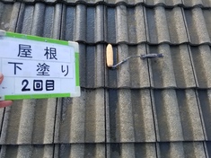 屋根 下塗り2回目
