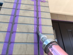 目地部分 コーキング充填中